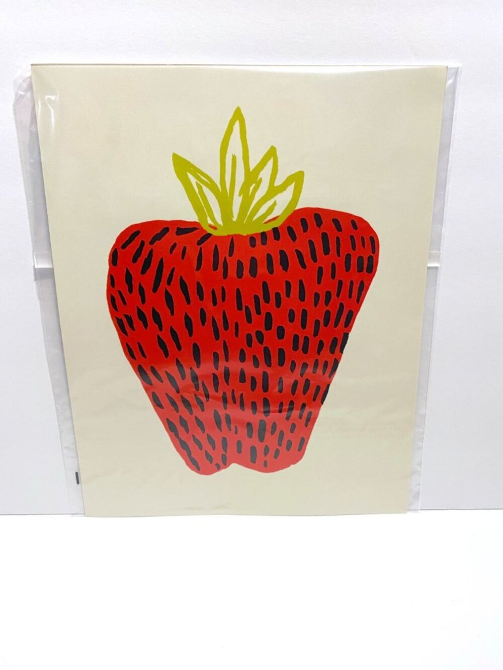 Strawberry Art Print on Cardstock Pop Art Minimalist Scandy Style 11x14"
